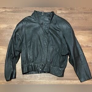 Wilson’s Suede and Leather vintage black Moto bomber motorcycle riding jacket L